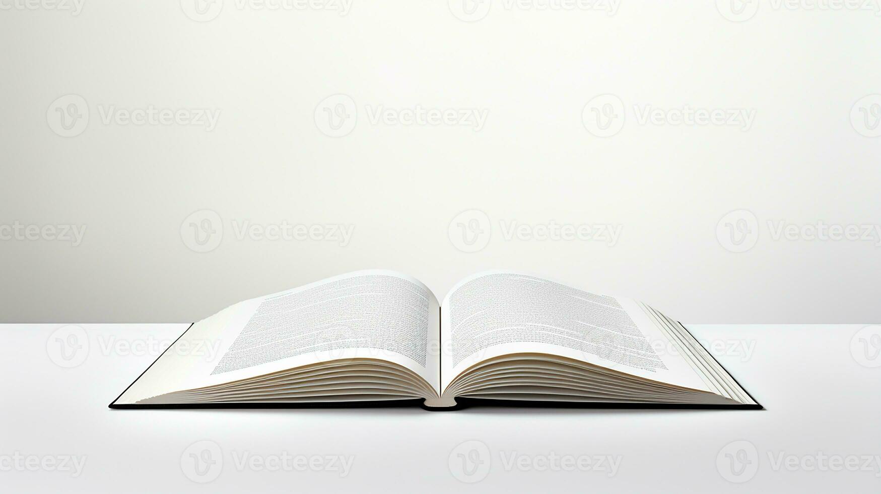 Open book isolated on white background. 3d illustration. Mock up. Generative AI photo