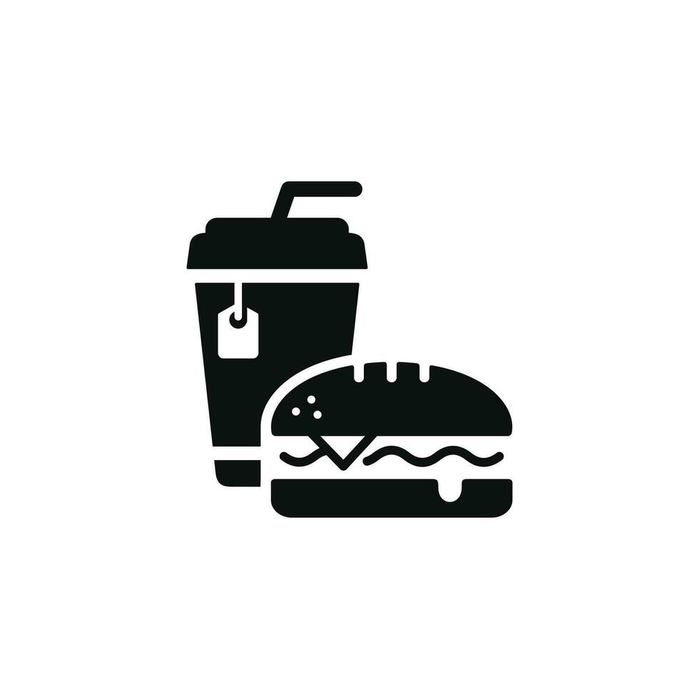 Sandwich and drink icon. Fast food icon isolated on white background vector