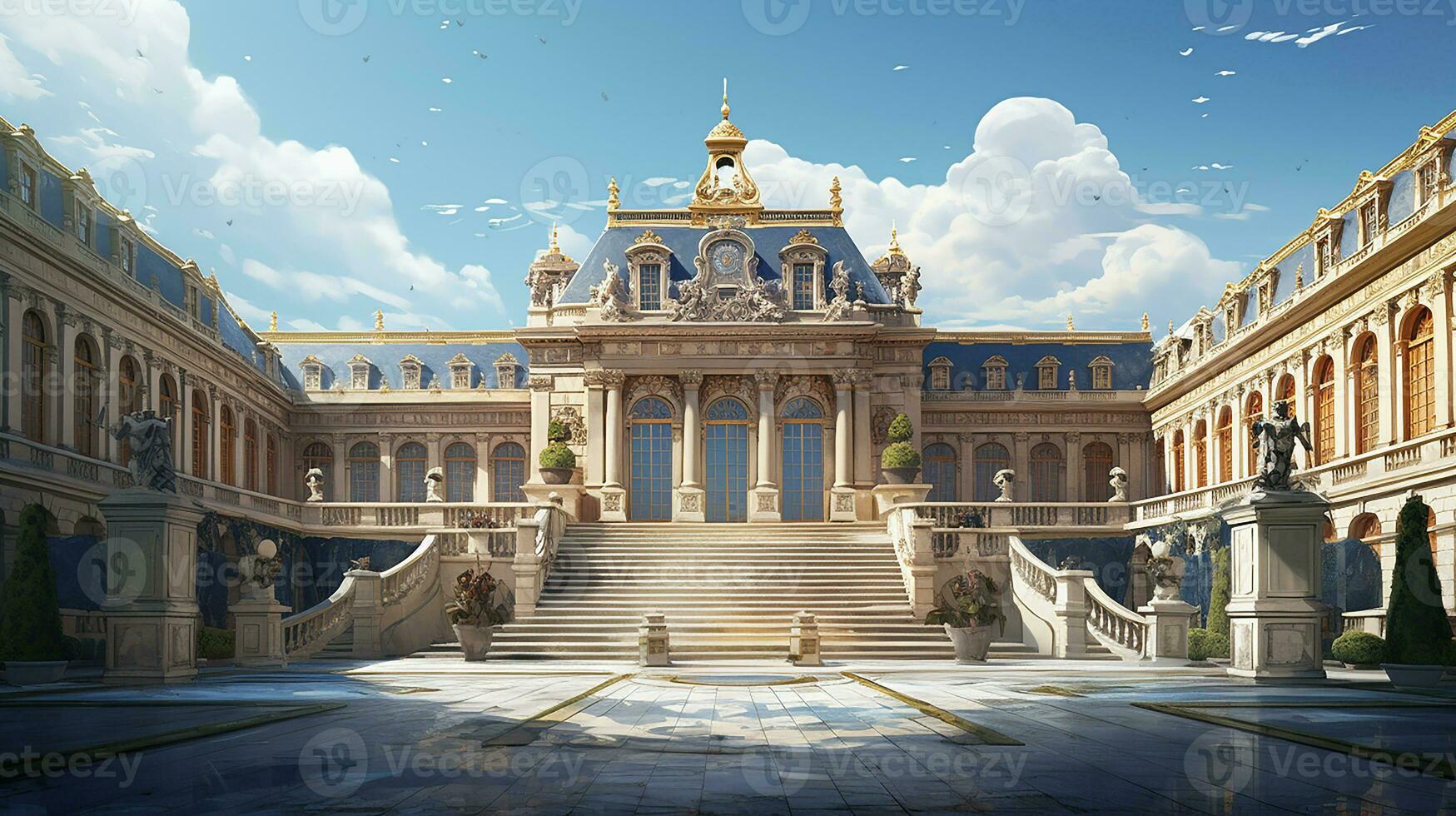 breathtaking beauty of the Palace of Versailles in France. Generative AI photo