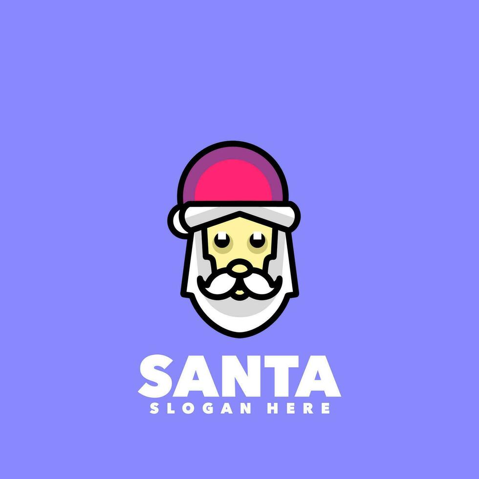 Santa claus line simple logo vector