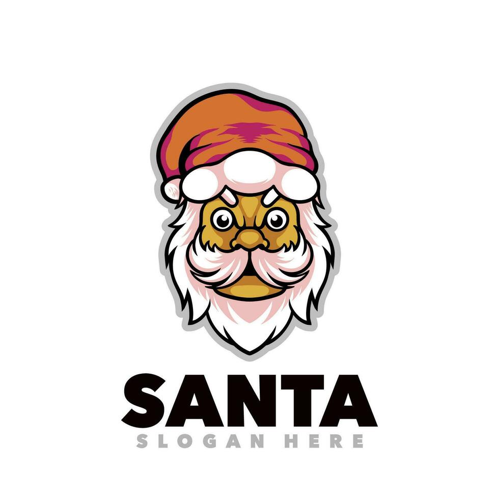 Santa claus head angry vector