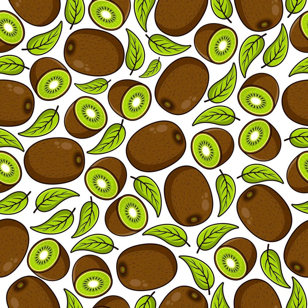 kiwi Fruta sin costura modelo antecedentes ilustración vector