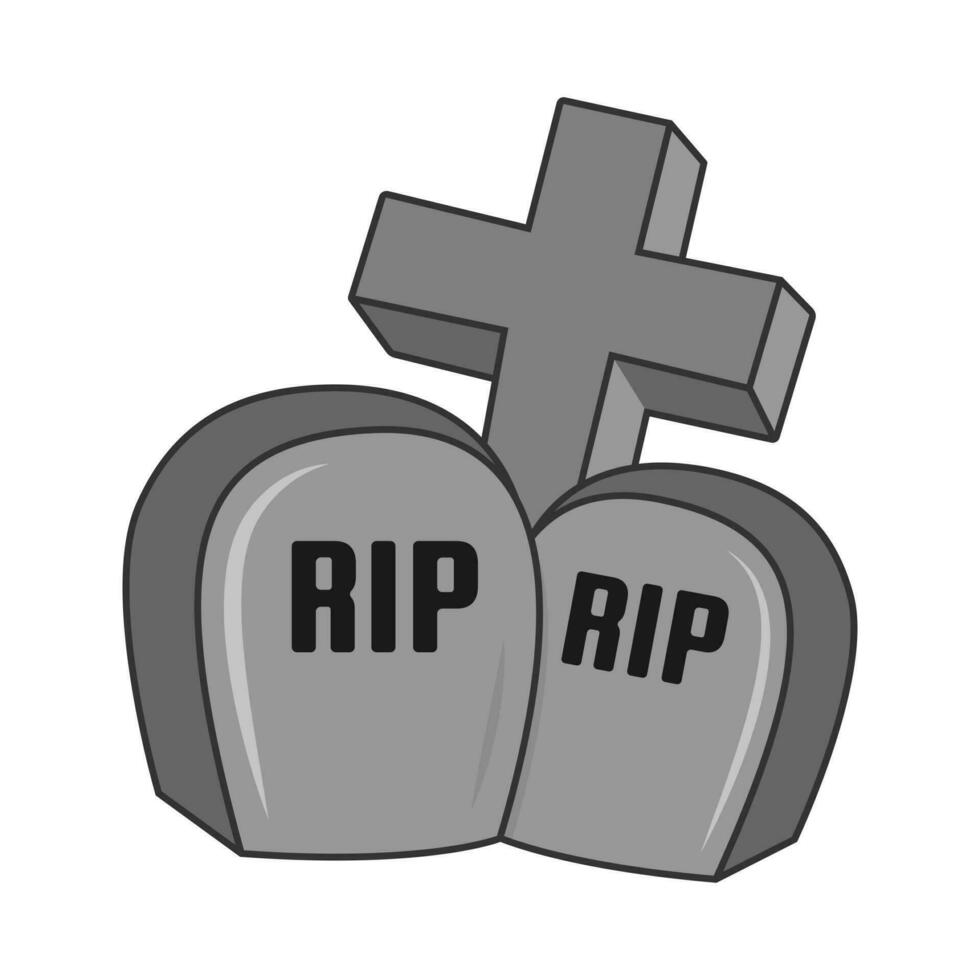 Illustration of a cemetery or grave and tombstones. Halloween themed design. Great to use as an element or clip art vector