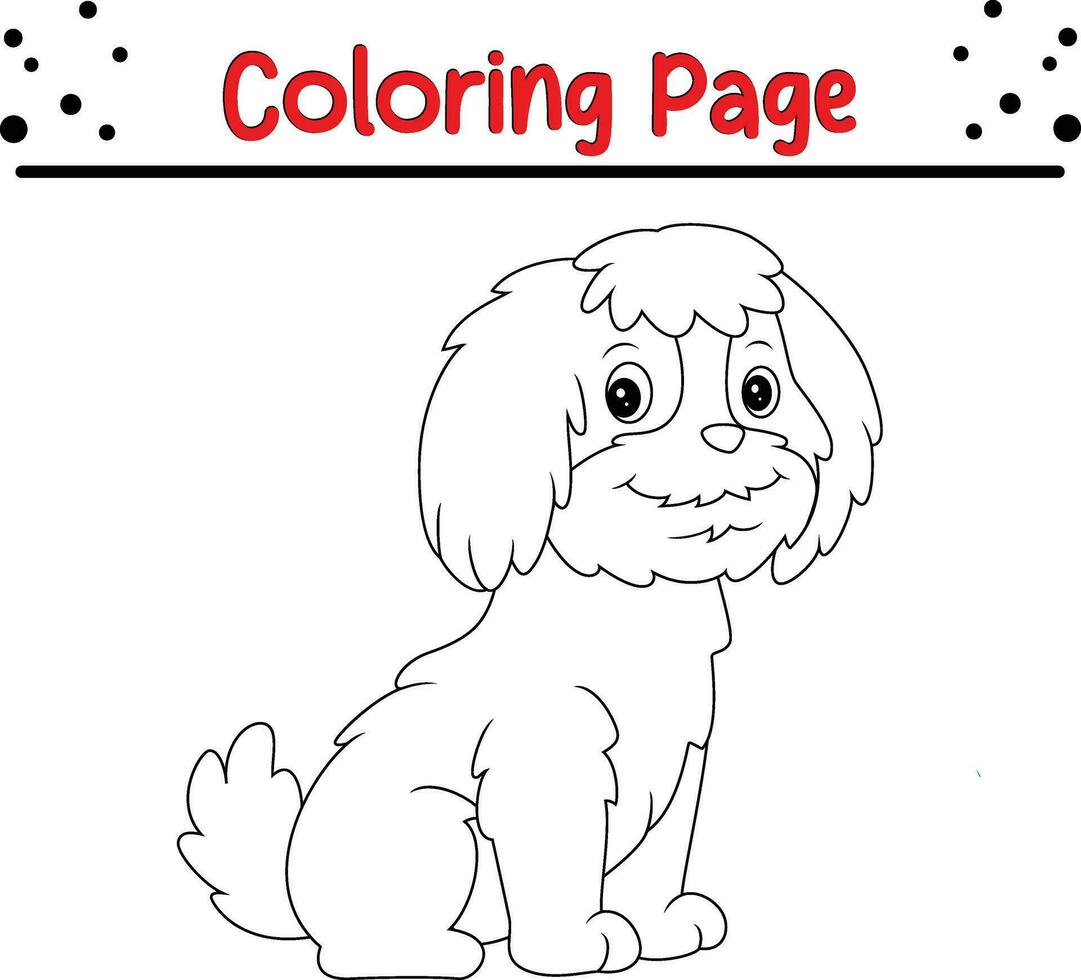 linda perro animal colorante página ilustración vector. para niños colorante libro. vector