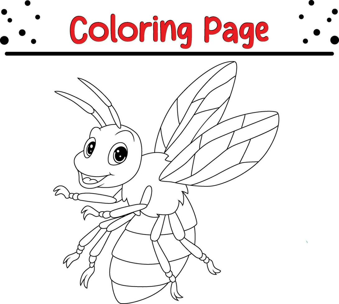 Cute Bugs And Insect cartoon coloring page. Animal illustration vector. For kids coloring book. vector