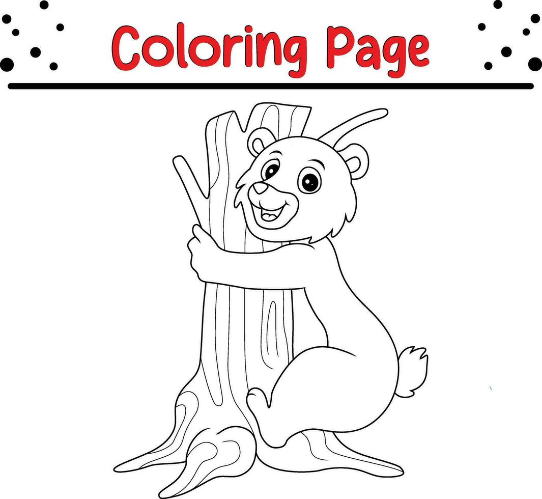 linda oso dibujos animados colorante página. animal ilustración vector. para niños colorante libro. vector