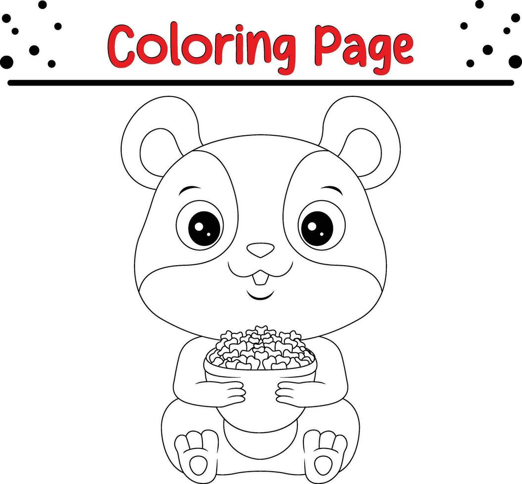 Cute Animal coloring page illustration vector. For kids coloring book. vector