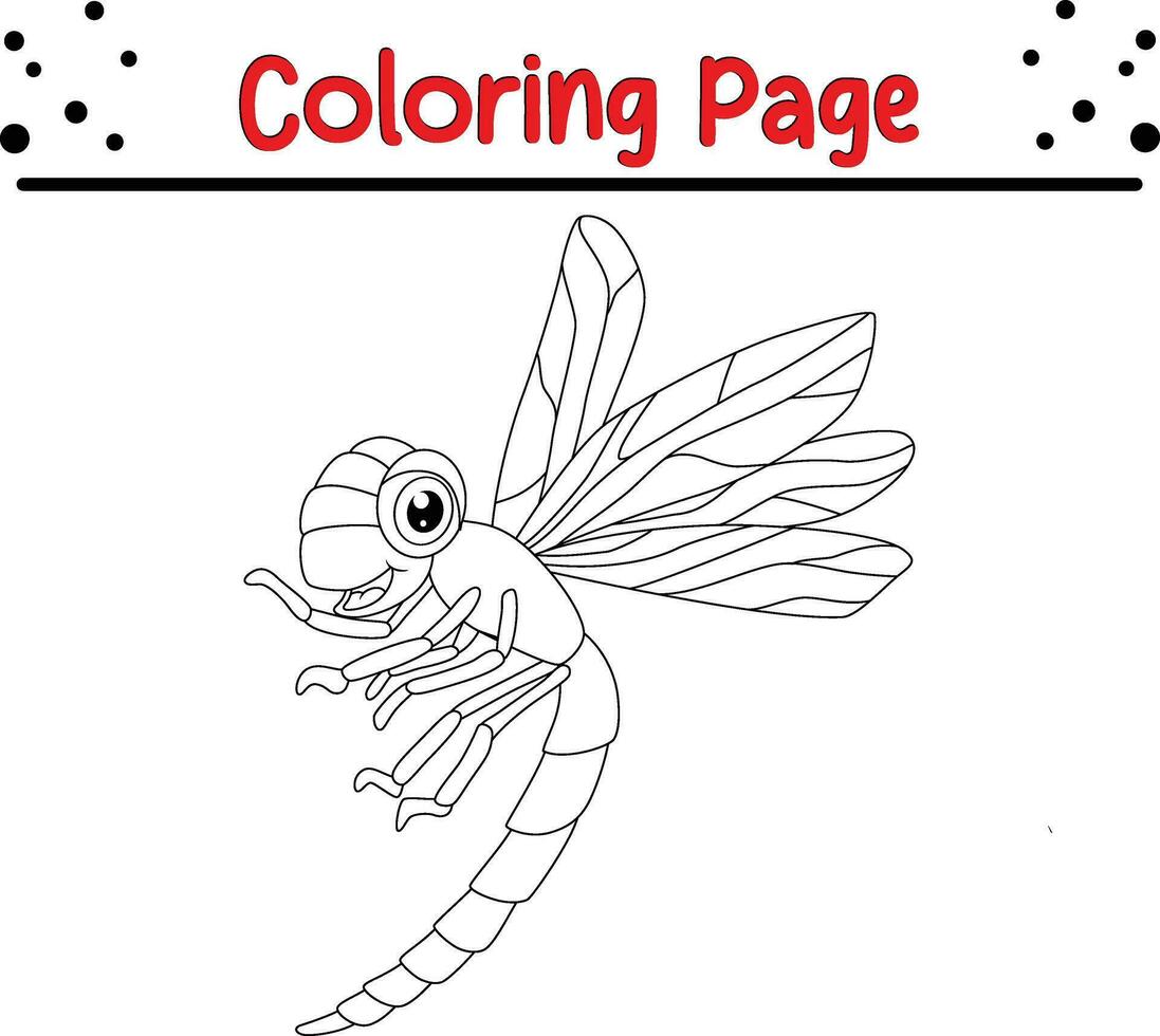 Cute Bugs And Insect cartoon coloring page. Animal illustration vector. For kids coloring book. vector