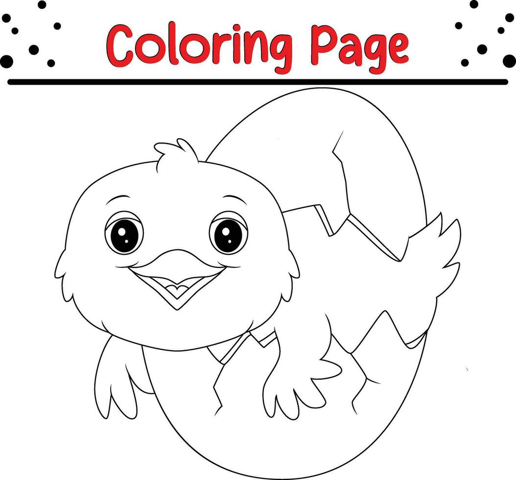 linda pollo animal colorante página ilustración vector. para niños colorante libro. vector