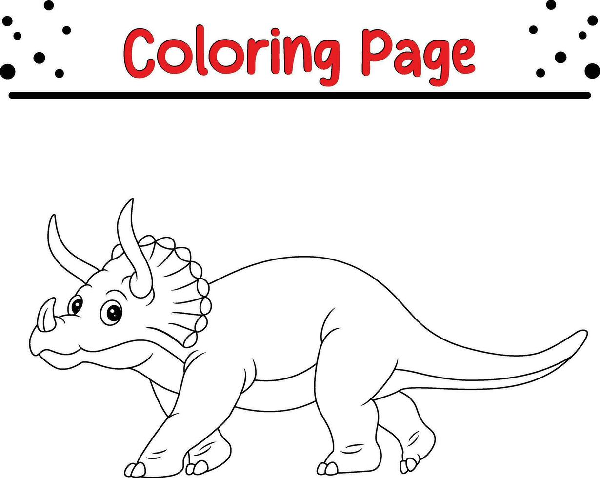 dinosaur Coloring Page for children. Black and white vector illustration for coloring book
