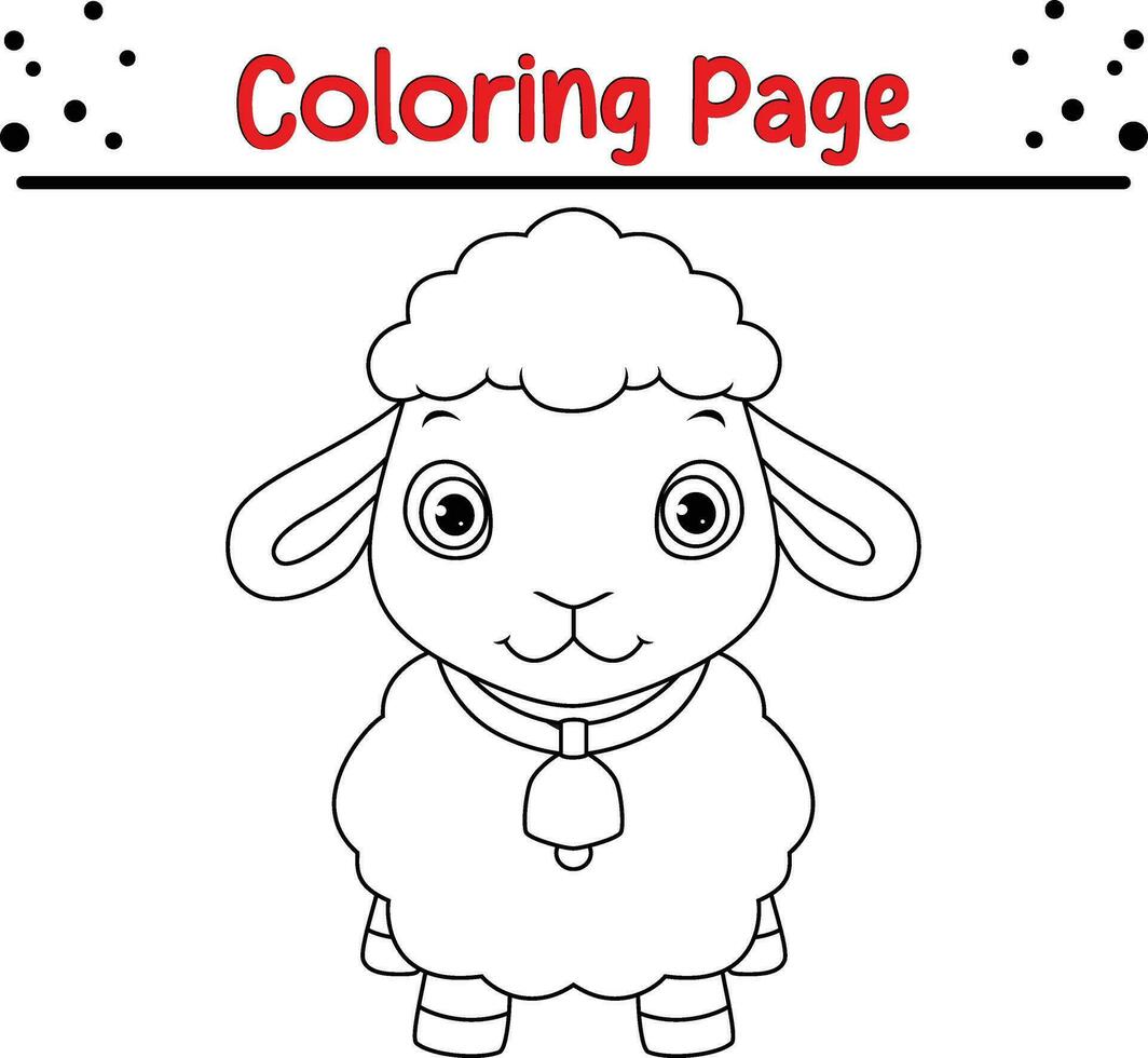 Cute cow cartoon coloring page. Animal illustration vector. For kids coloring book. vector