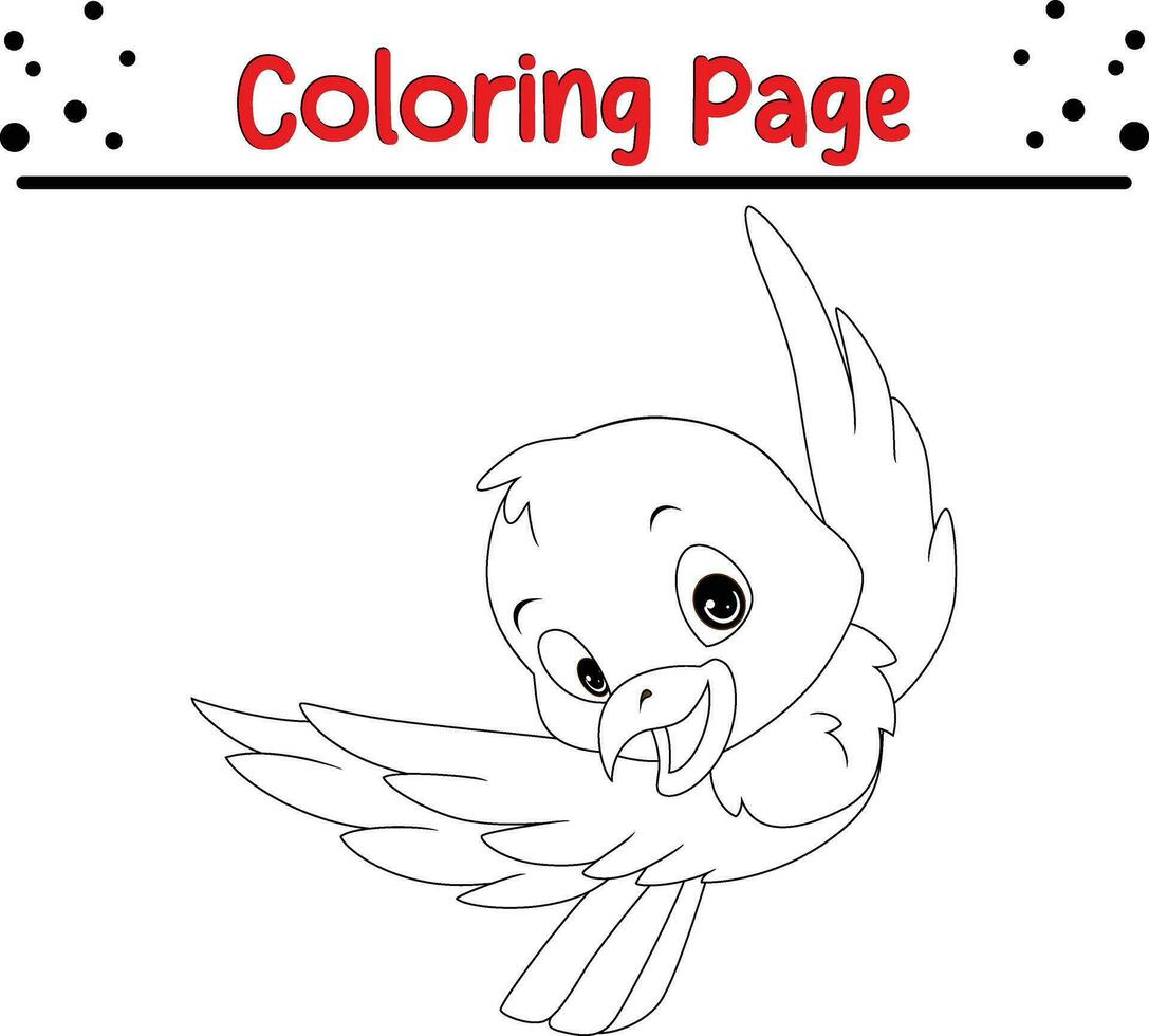 Cute bird cartoon coloring page. Animal illustration vector. For kids coloring book. vector