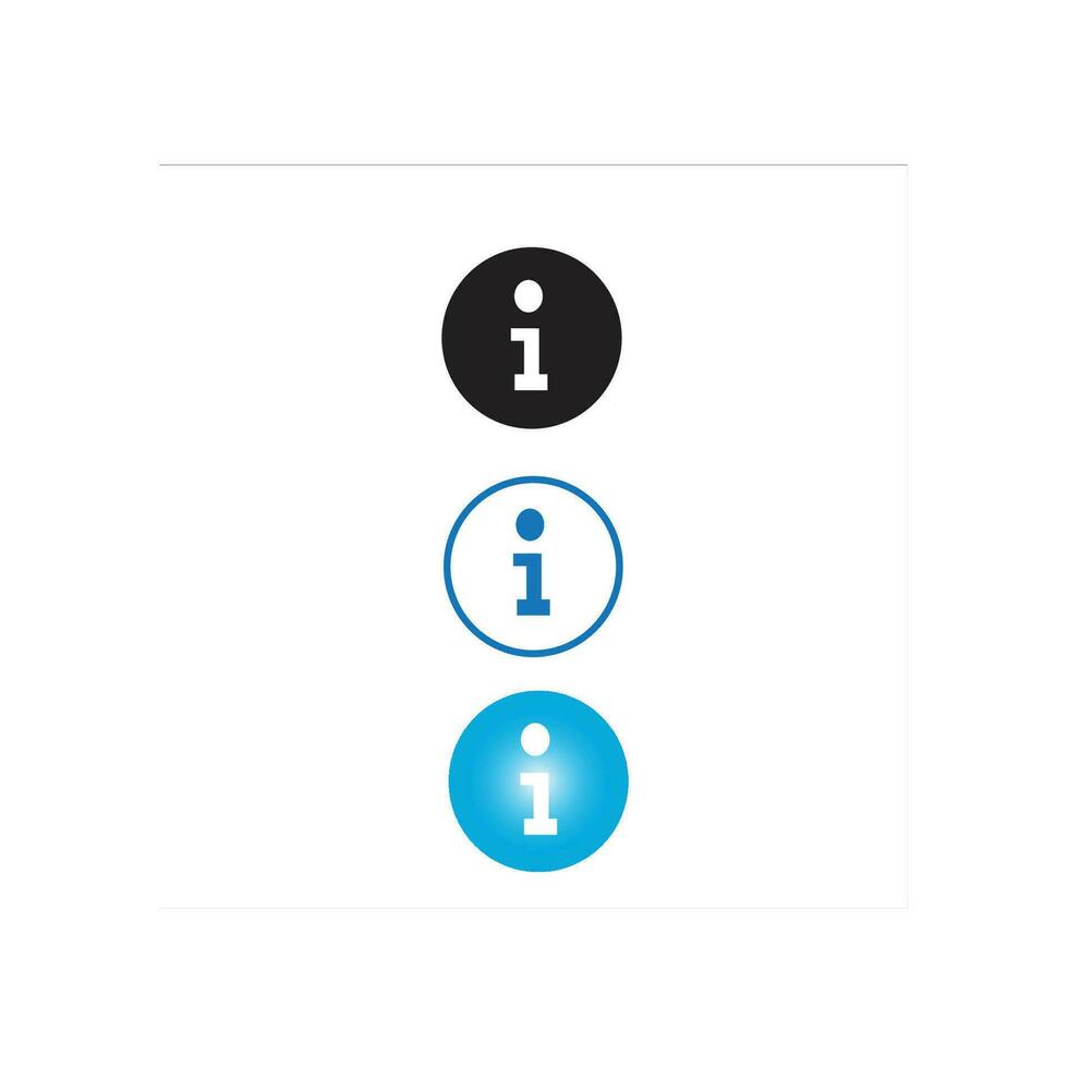 Info icons set. Information icon collection. Info button. Info symbol flat style vector