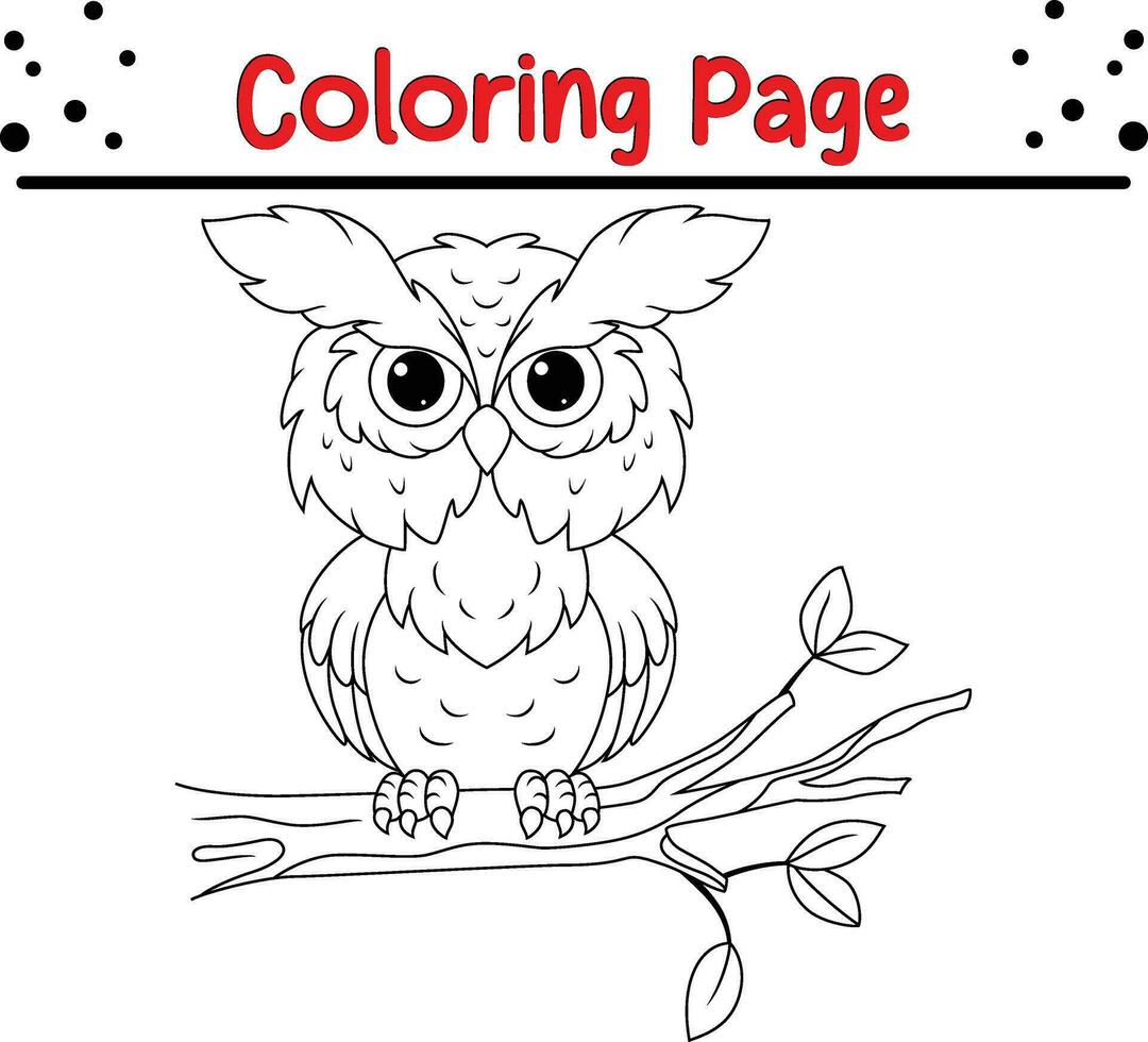 linda búho animal colorante página para niños. negro y blanco vector ilustración para colorante libro.