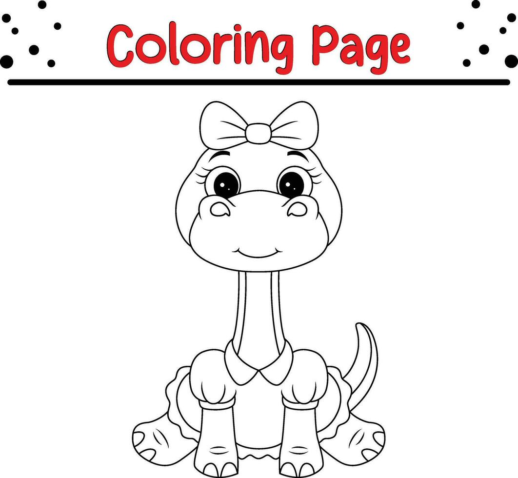 dinosaurio colorante página para niños. negro y blanco vector ilustración para colorante libro