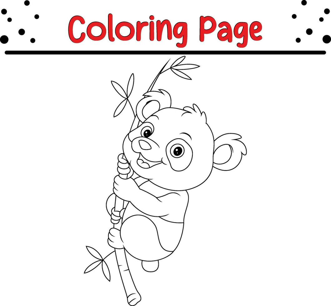 panda colorante página para niños. negro y blanco vector ilustración para colorante libro