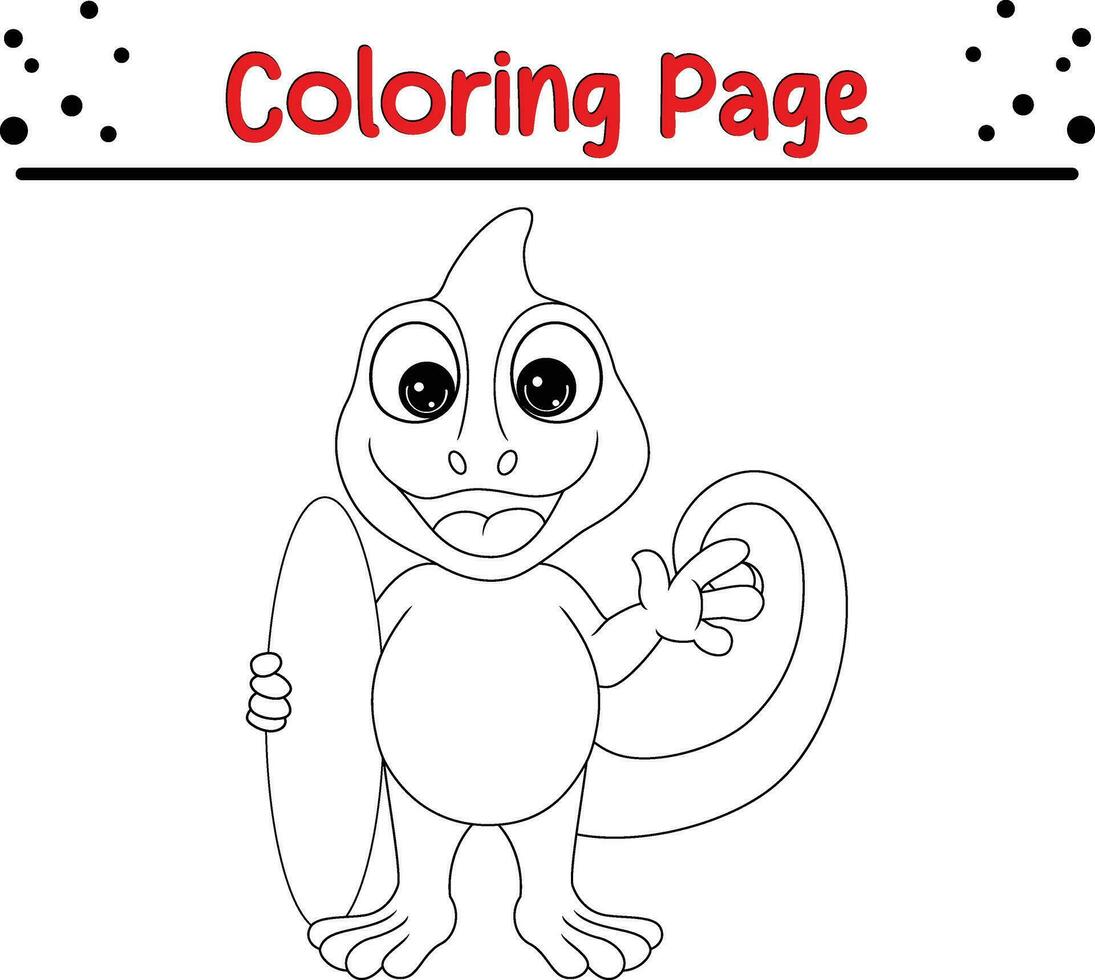 linda lagartija animal colorante página para niños. negro y blanco vector ilustración para colorante libro.