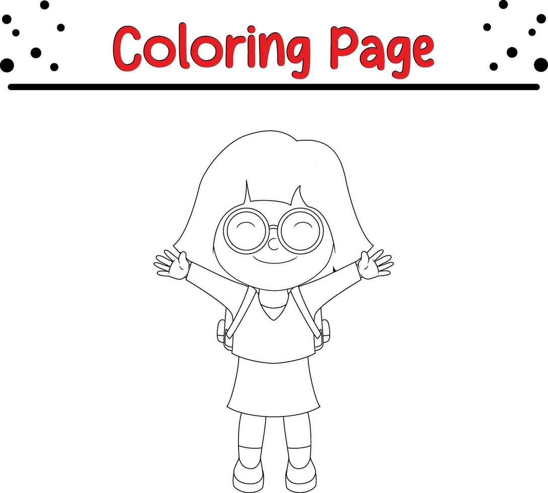 linda pequeño niño colorante página para niños. negro y blanco vector ilustración para colorante libro.