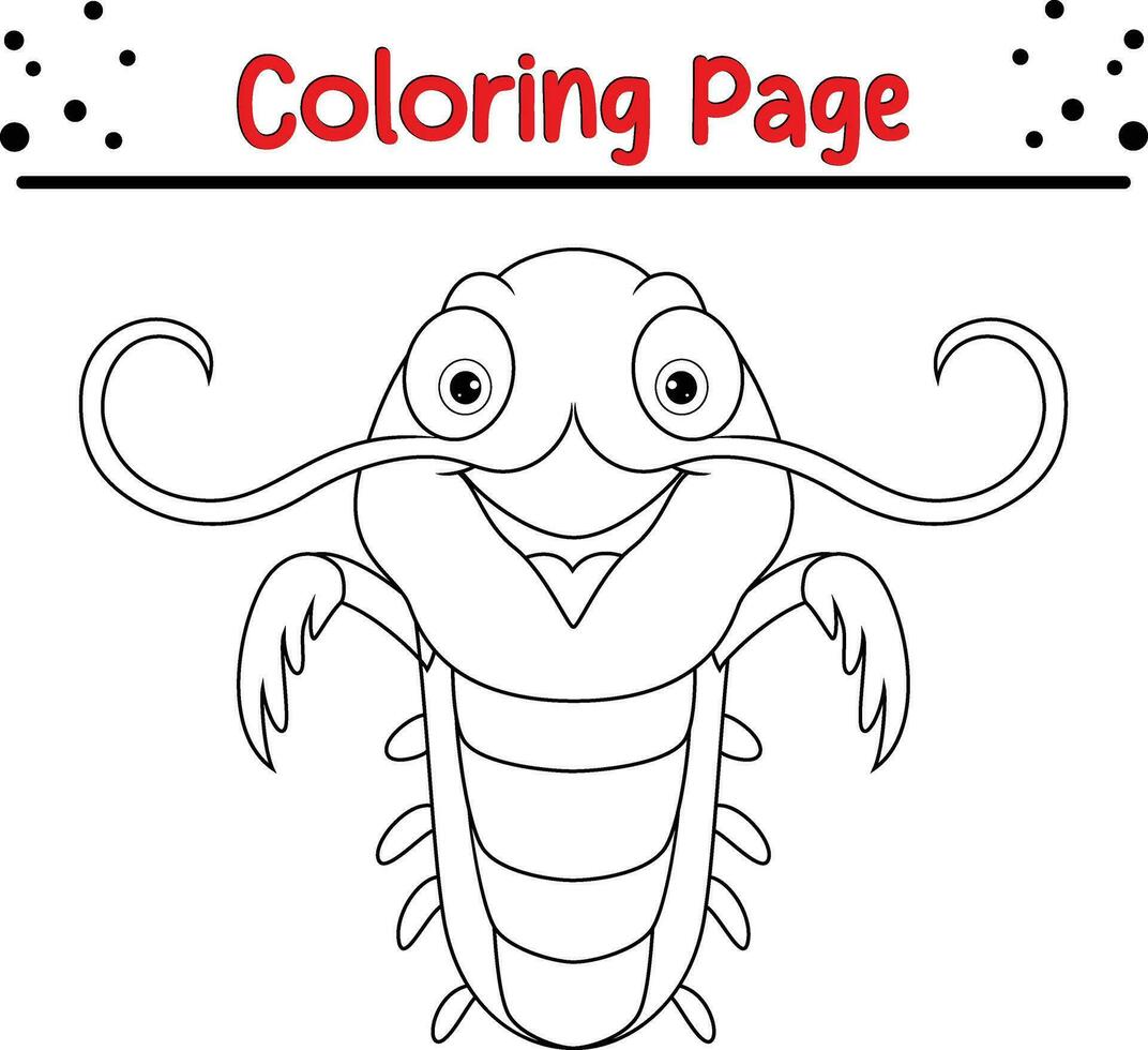 langosta colorante página para niños. negro y blanco vector ilustración para colorante libro
