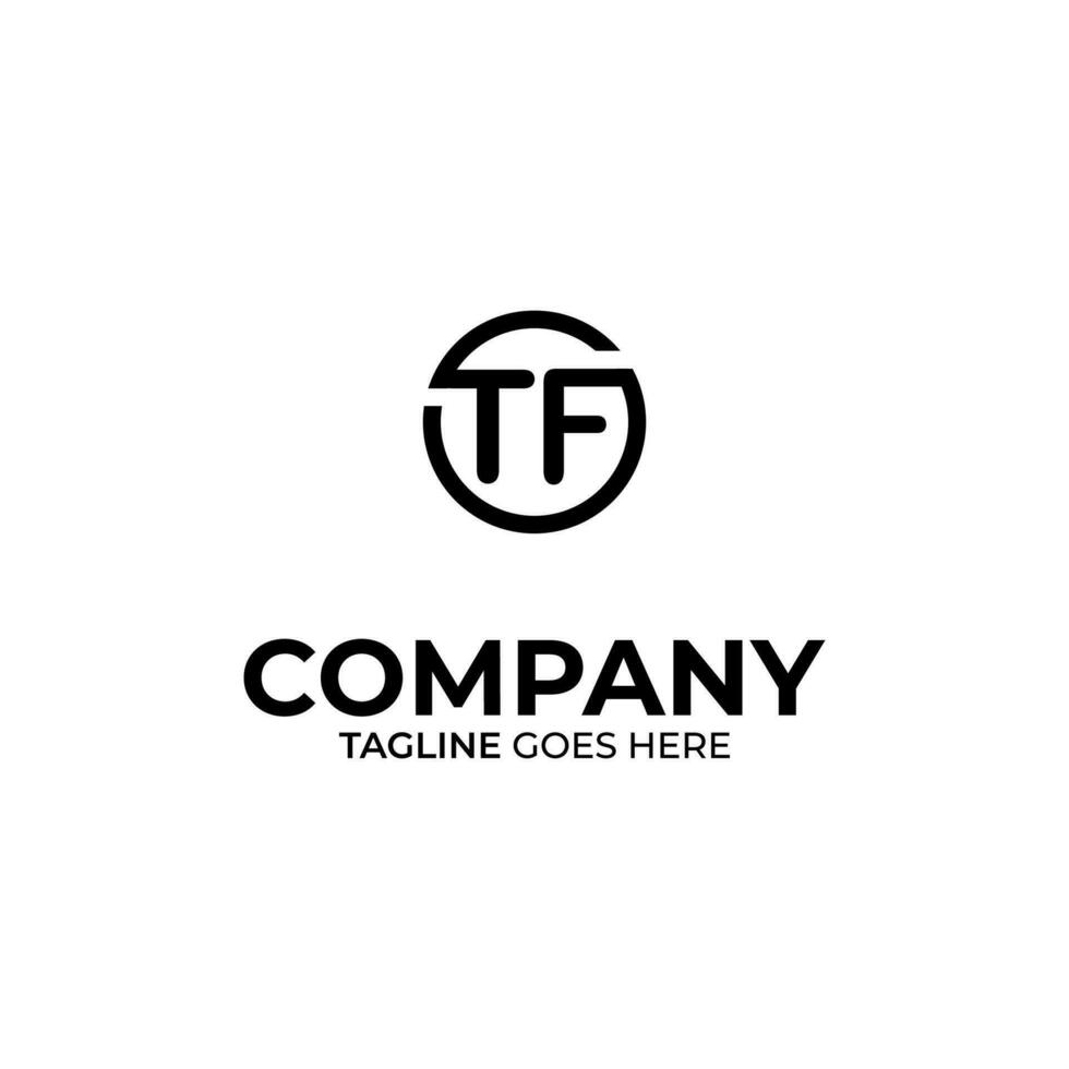 TF creative modern letters logo design template vector