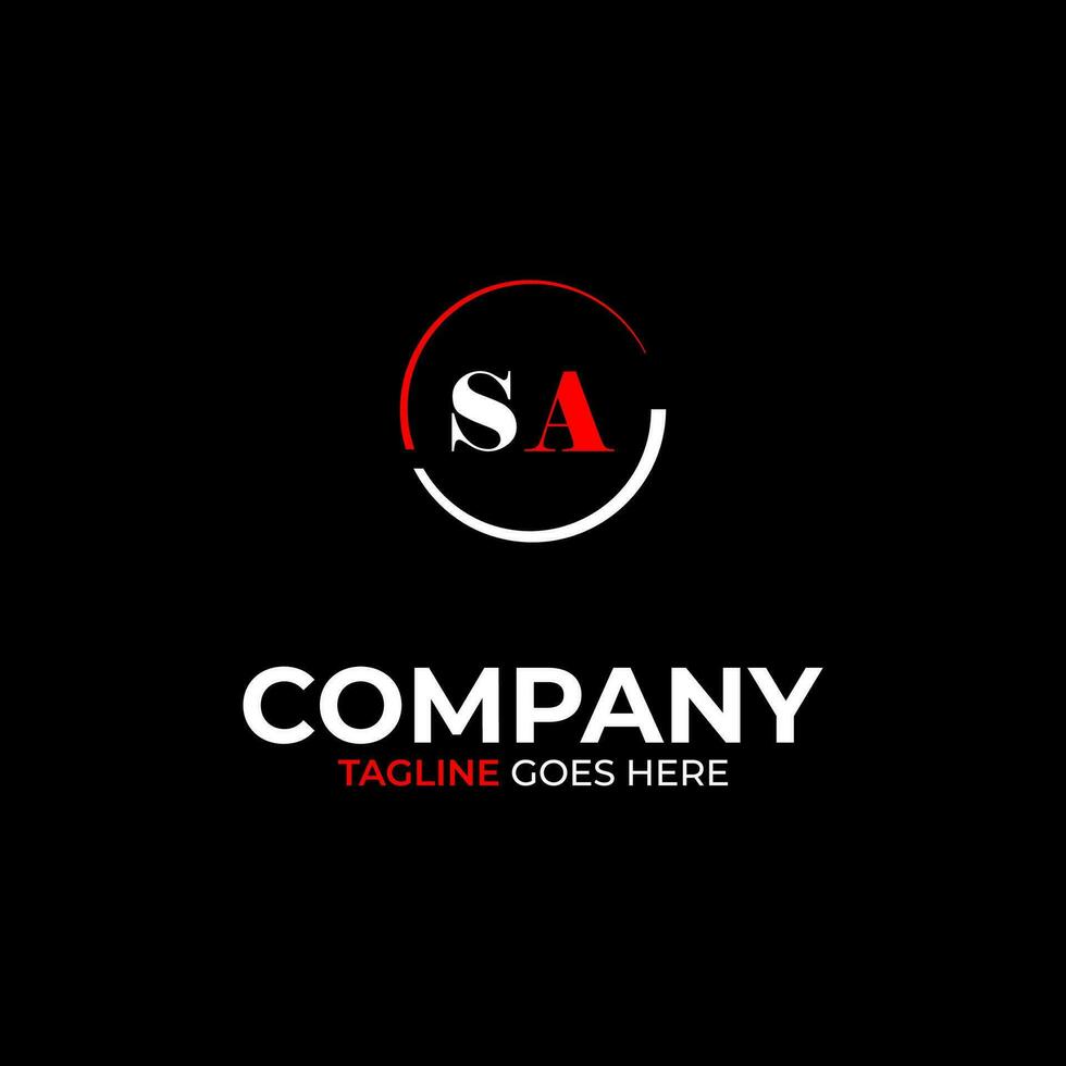SA creative modern letters logo design template vector
