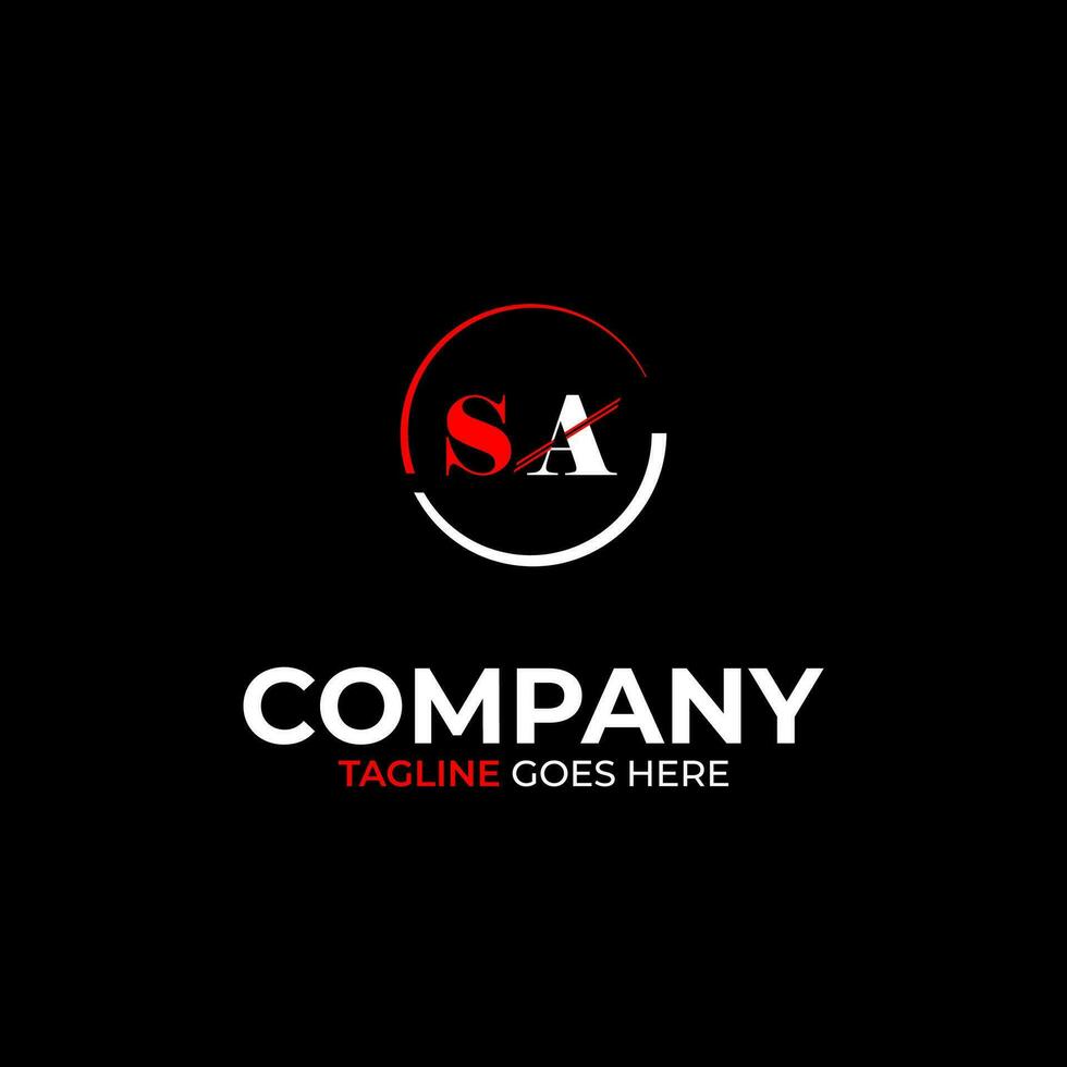 SA creative modern letters logo design template vector