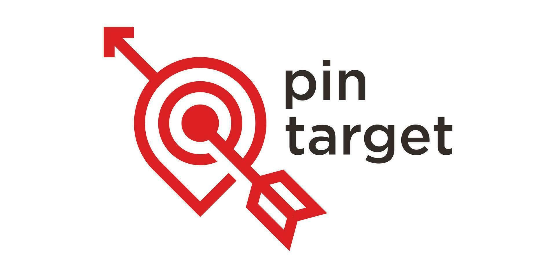 logo design pin and target symbol logo design line icon vector illustration