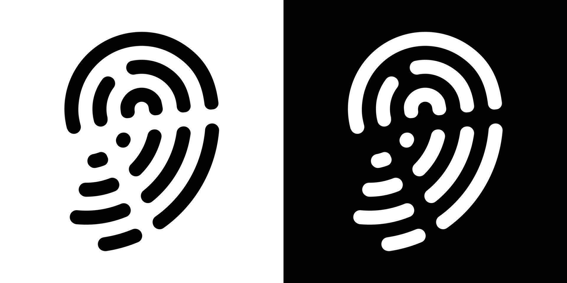 huella dactilar y señal logo diseño resumen línea icono vector ilustración