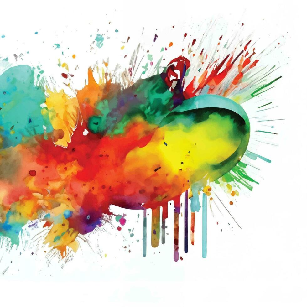 Abstract background with a colourful watercolour splatter design vector