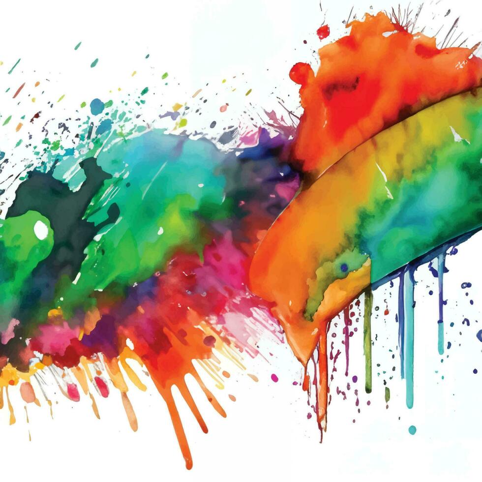 Abstract background with a colourful watercolour splatter design vector