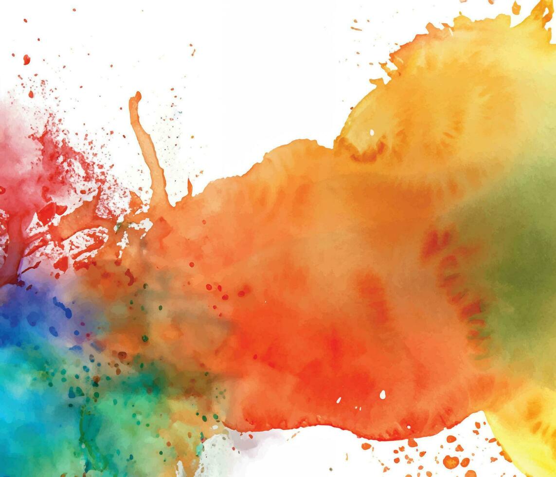 Abstract background with a colourful watercolour splatter design vector