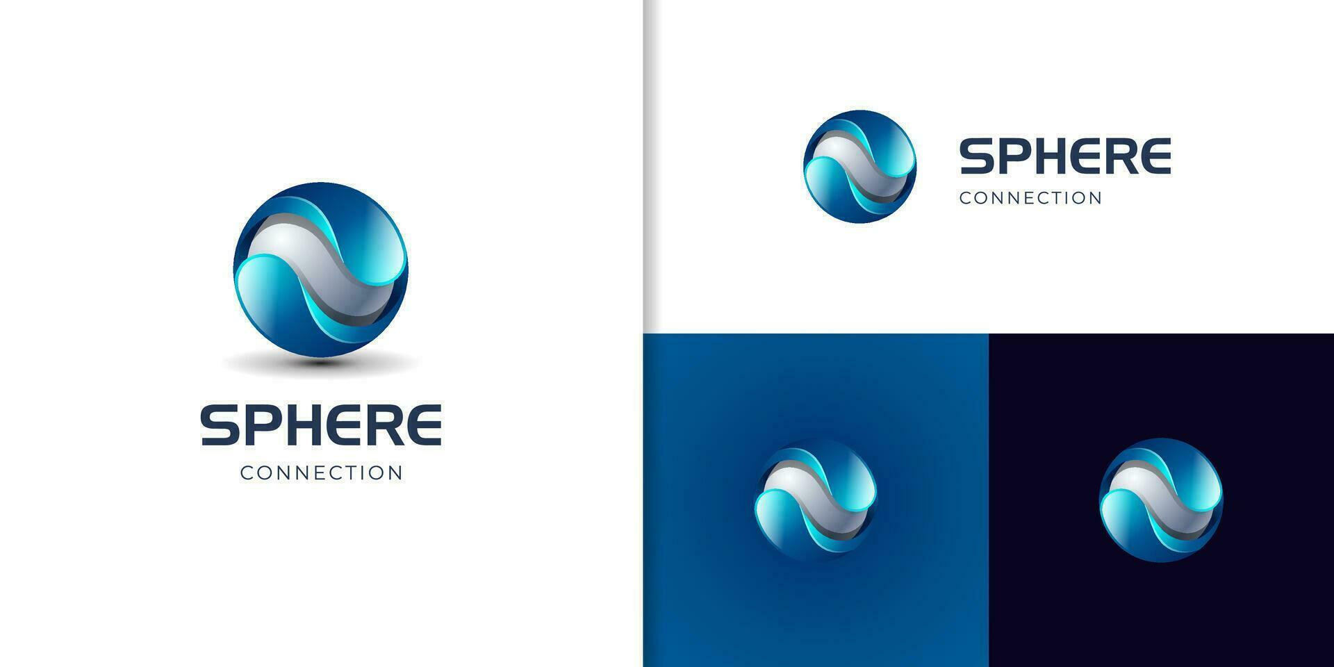 Creative abstract digital sphere technology vector logo design element. Web Network Internet business circle globe icon symbol