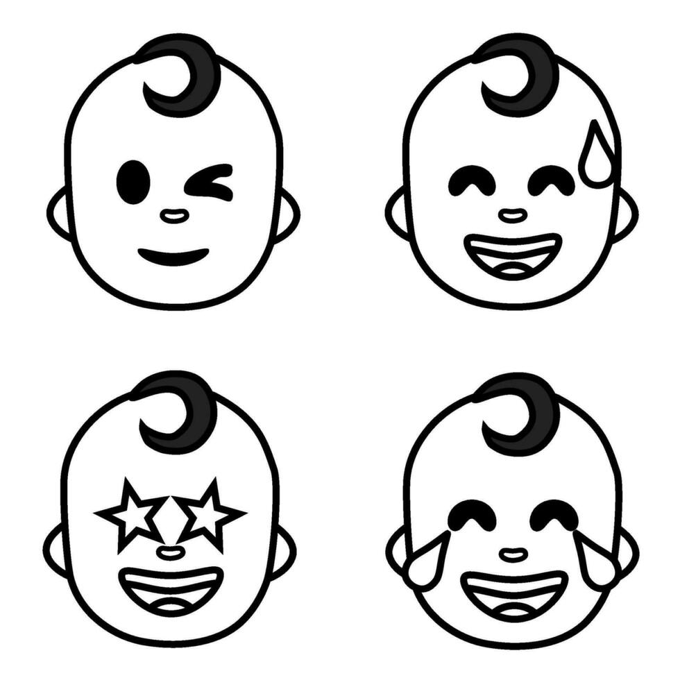 baby face icons set vector illustration