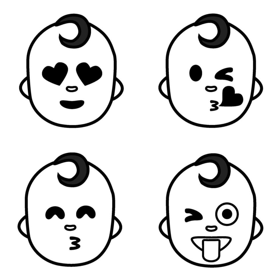 baby face icons set vector illustration