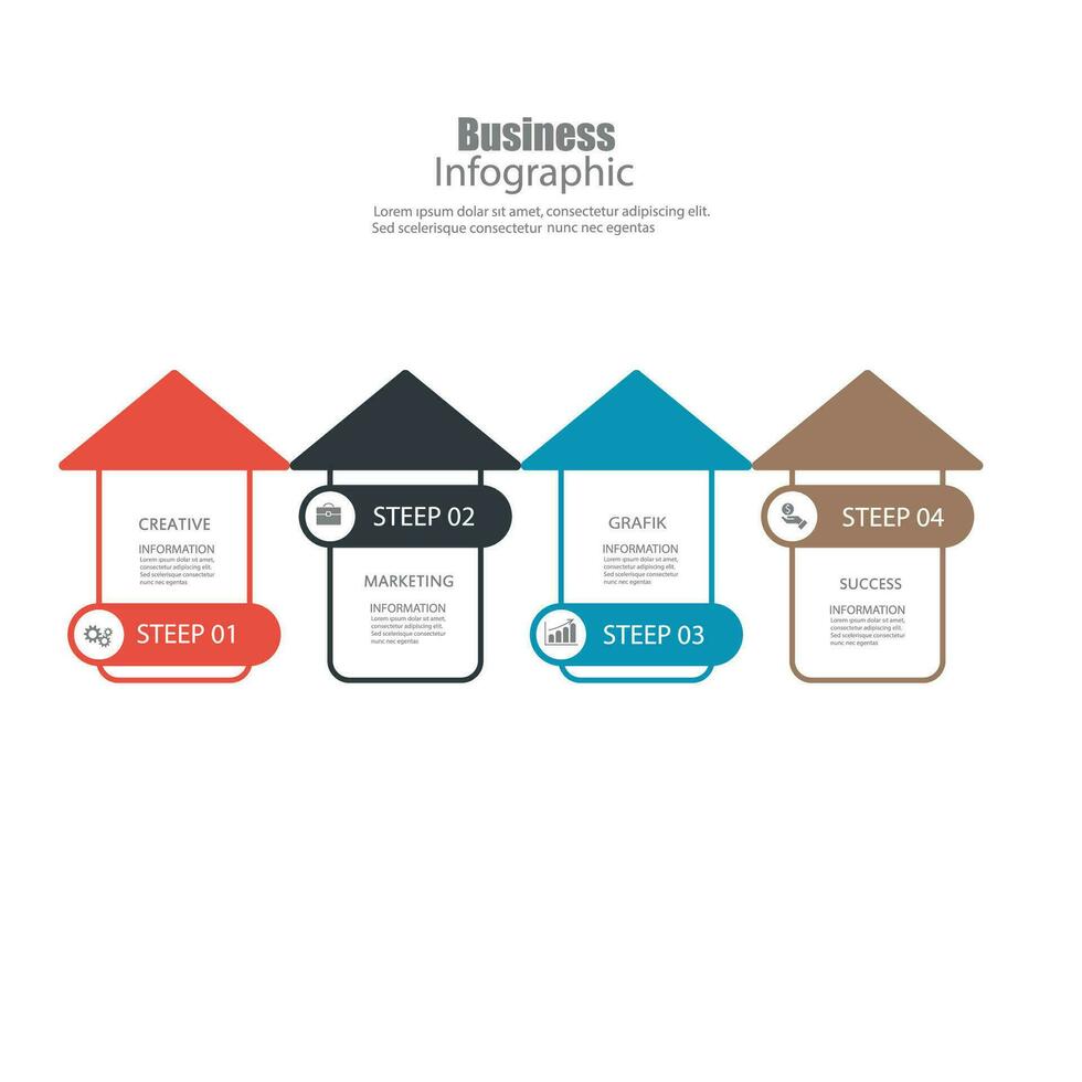 Infographic vector, graph. presentation. Business concepts, parts, steps, processes. Visualization of infographic data. Startup template. - Vector