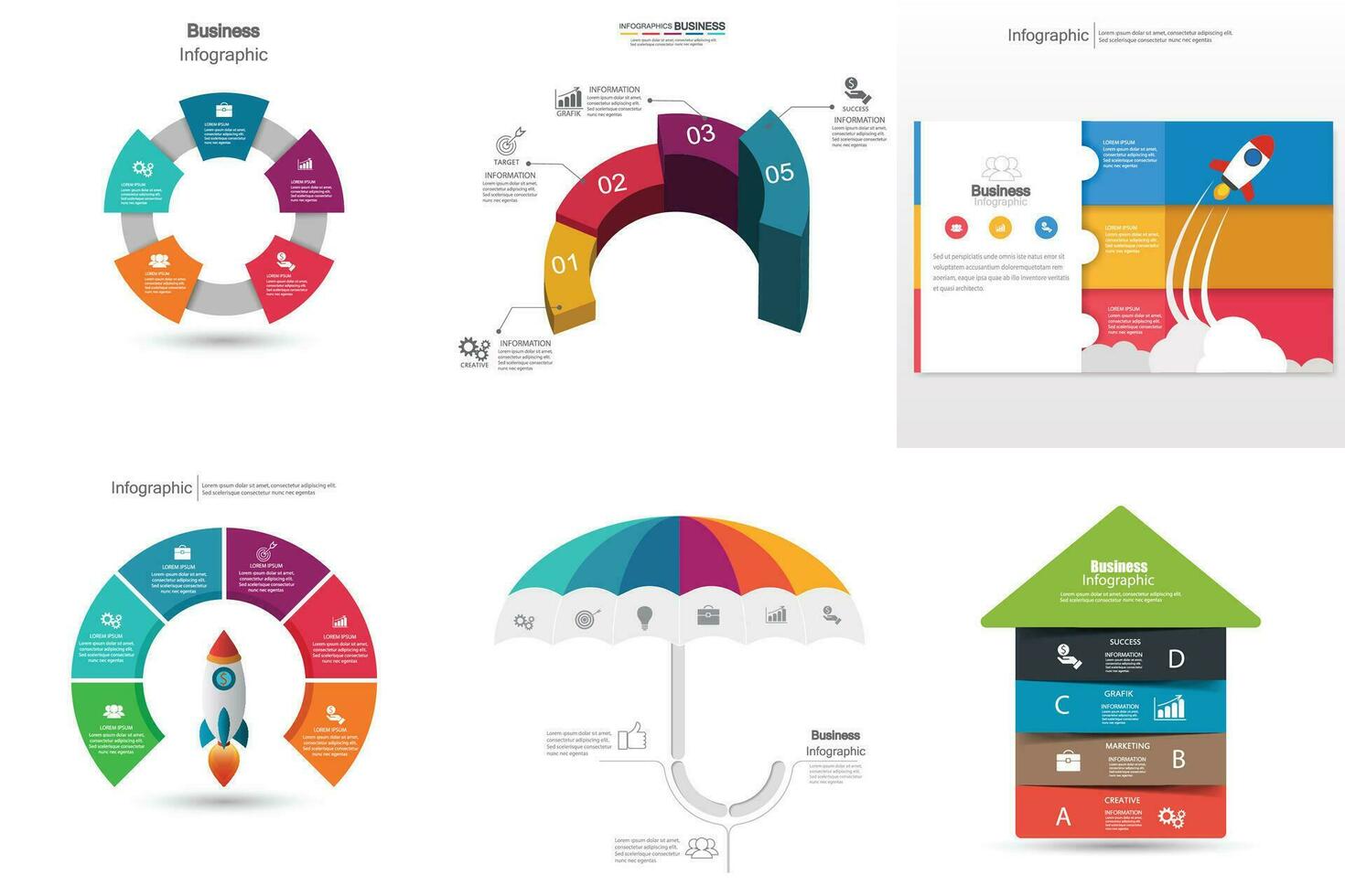 Infographic vector, graph. presentation. Business concepts, parts, steps, processes. Visualization of infographic data. Startup template. - Vector