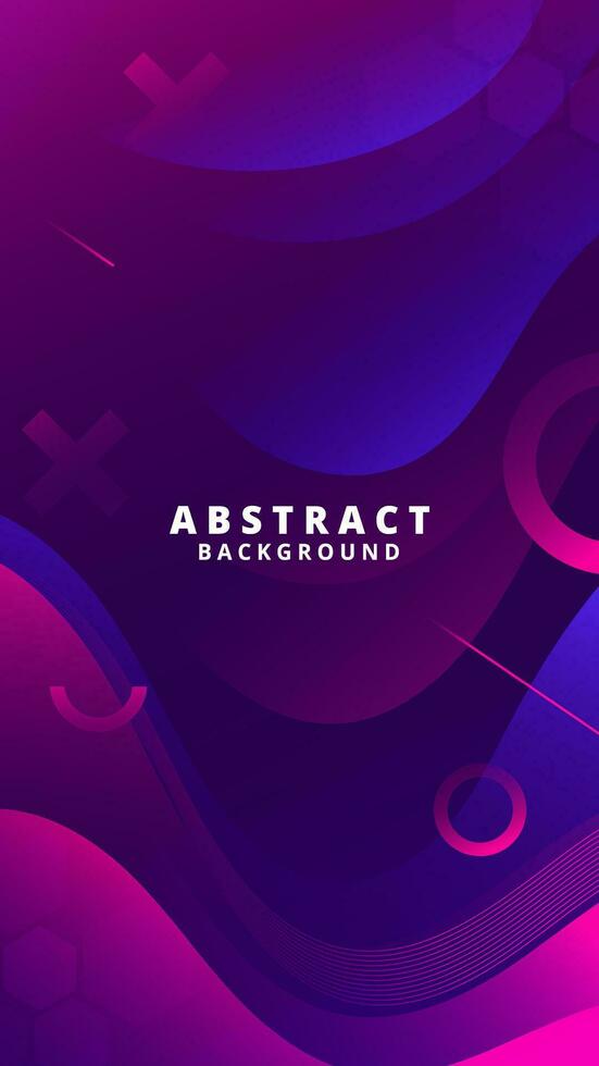 Abstract Gradient Purple Blue liquid background. Modern vector background design. Dynamic Waves. Fluid shapes composition.  Fit for social media story template