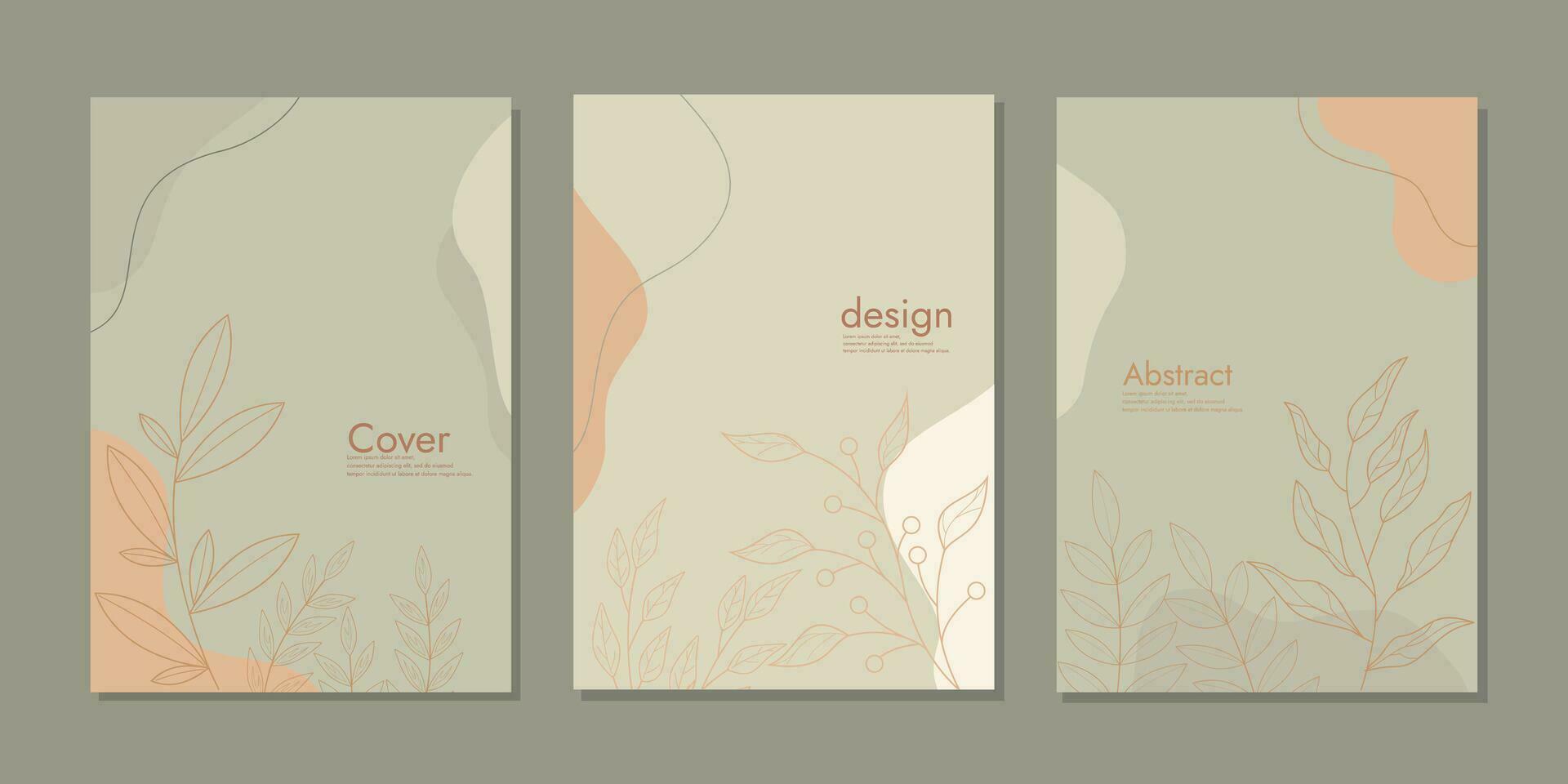 conjunto de libro cubrir diseños con mano dibujado floral decoraciones resumen retro botánico antecedentes. diseño ilustración para cuadernos, planificadores, folletos, libros, catálogos vector