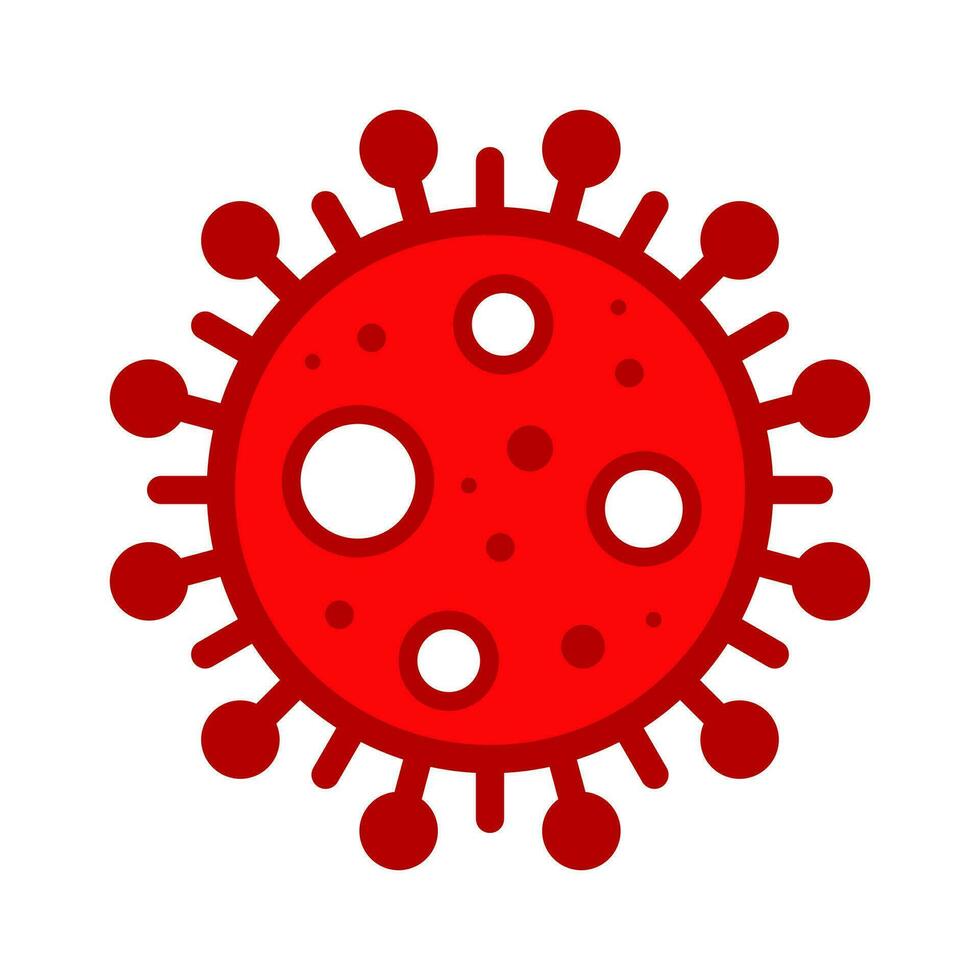 Virus Cell Stamp. Red Vector. Epidemic Warning Symbol or Sign, Risk Zone Sticker. Disease Restricted Zone. vector