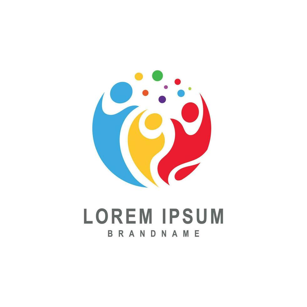 Global community logo, creative teamwork logo design vector