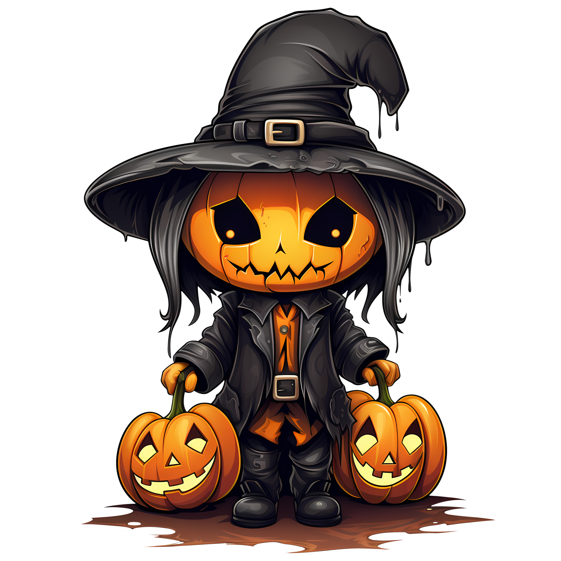 Black Halloween Clipart Illustration AI Generative 29880830 PNG