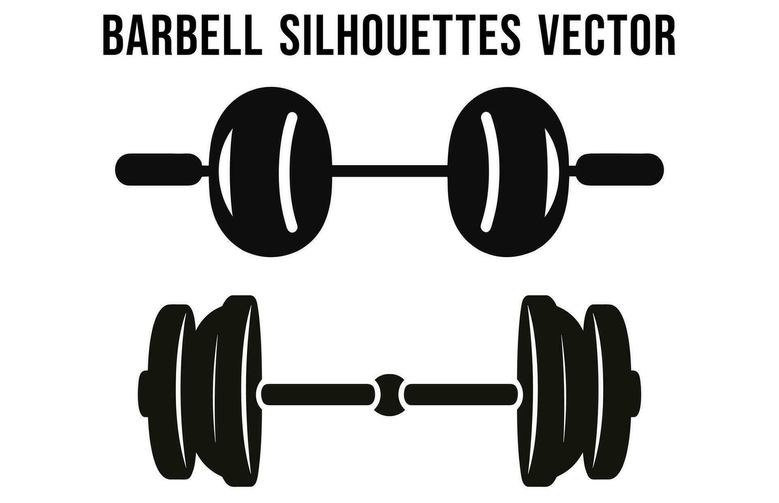 Gym Barbell Silhouette Vector Bundle, Fitness equirement element silhouettes