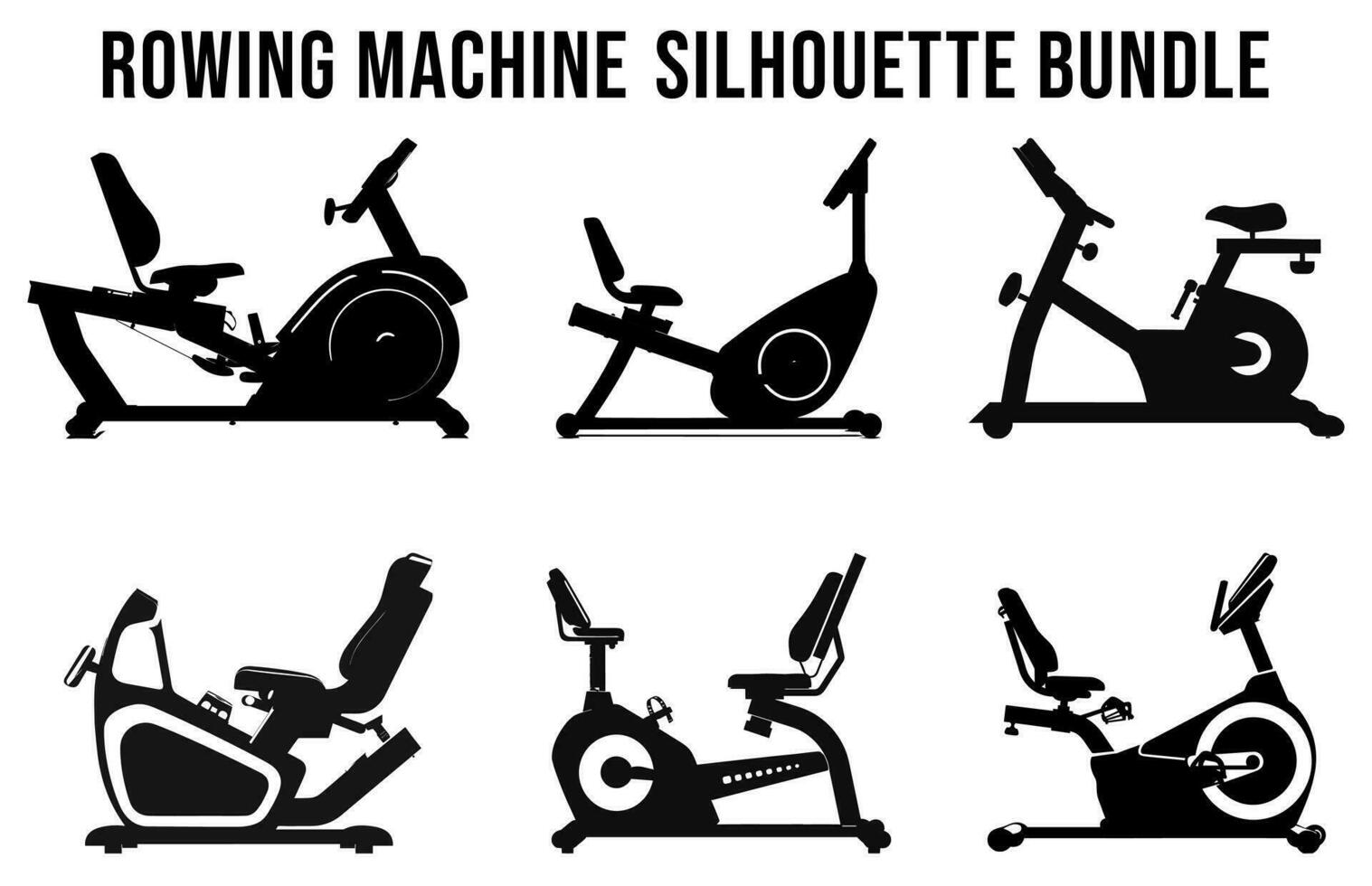 Free Gym Machine Silhouettes vector Bundle, Fitness element machine illustration Bundle