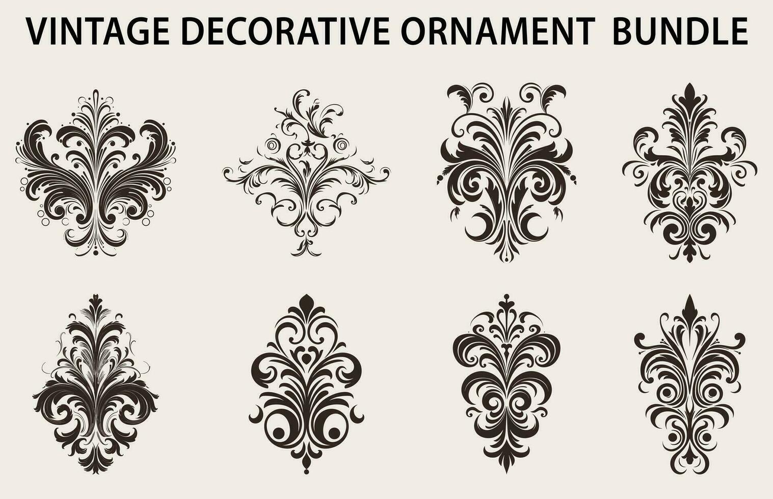 Vintage typographic design element vector bundle, Set of calligraphic vector decorative Ornament element