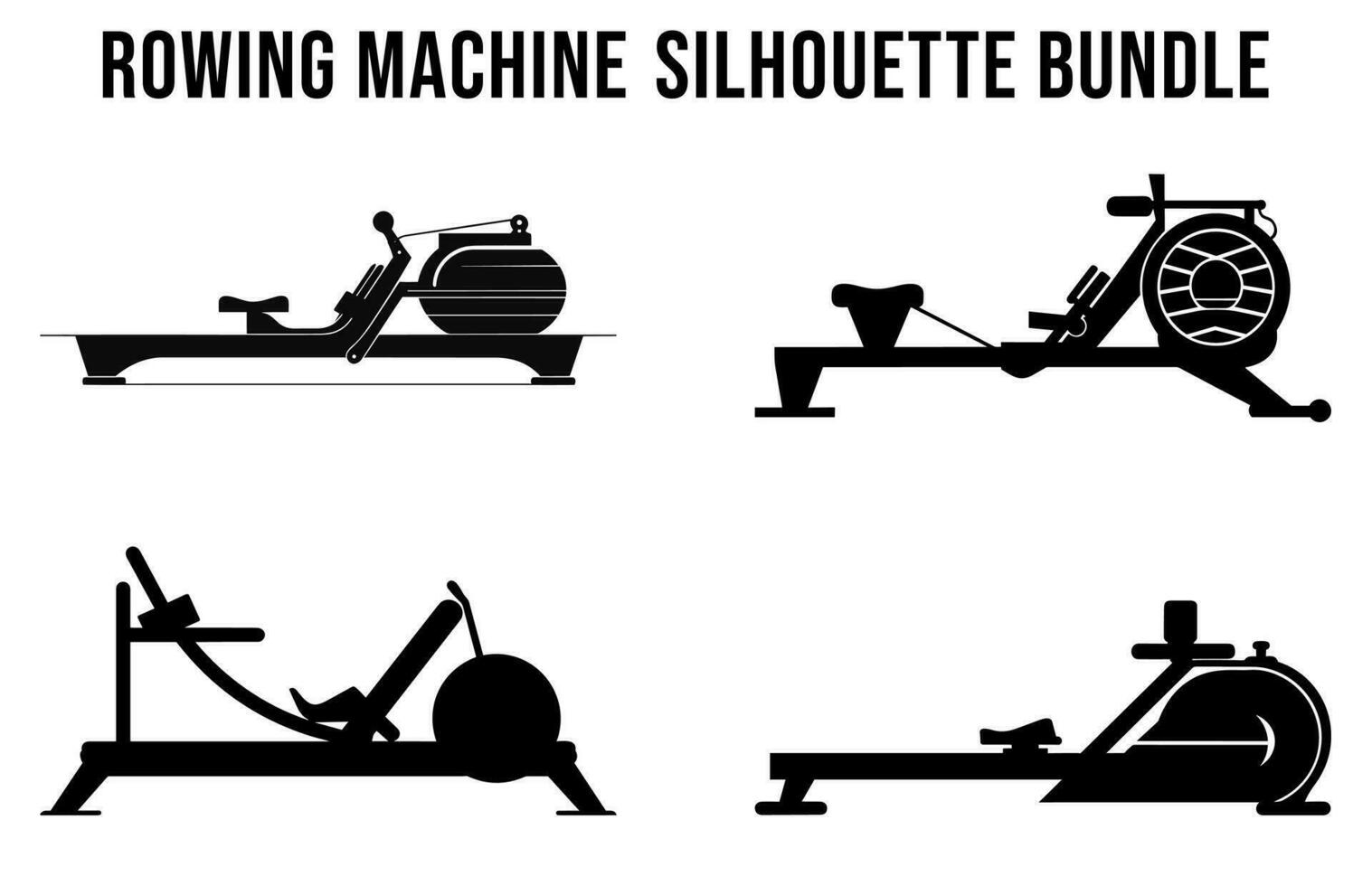 Free Gym Machine Silhouettes vector Bundle, Fitness element machine illustration Bundle