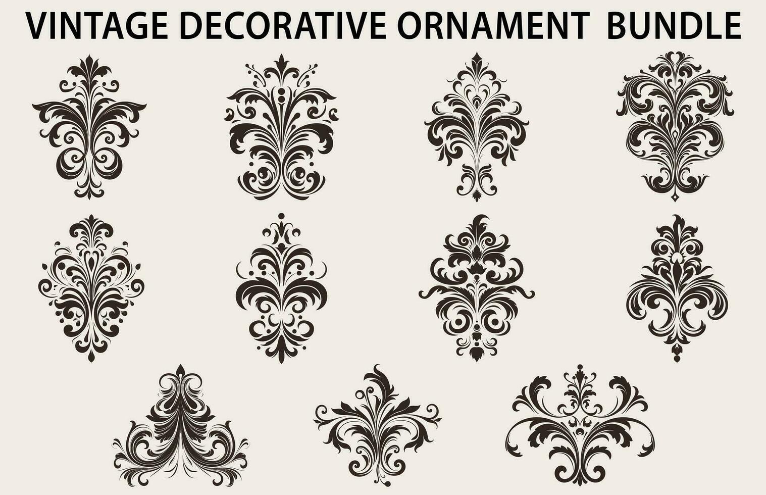 Vintage typographic design element vector bundle, Set of calligraphic vector decorative Ornament element