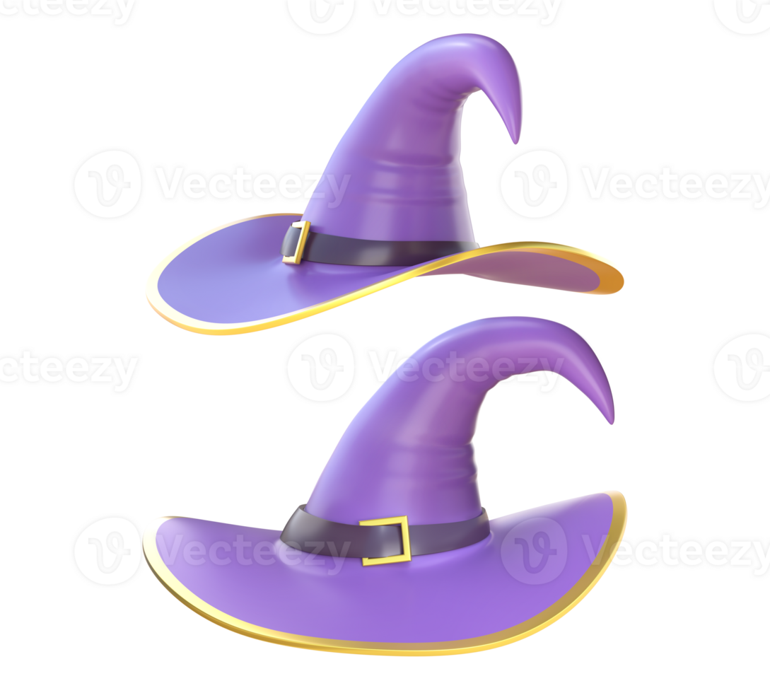 3D Rendering Witch Hat Side And Front View png