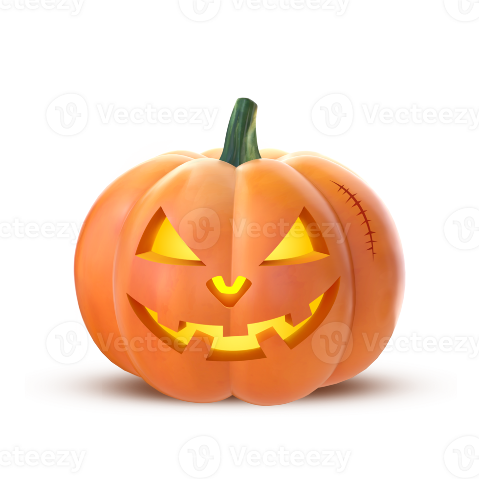 3D Rendering Halloween Scary Laughing Pumpkin png