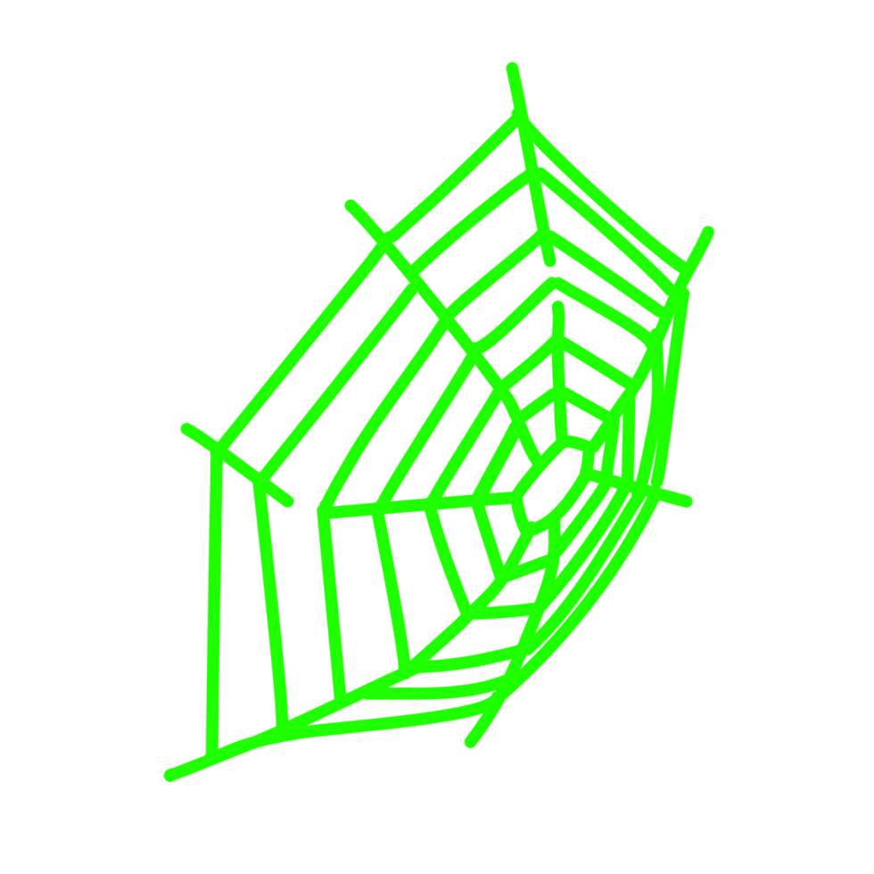 Green spider web PNG