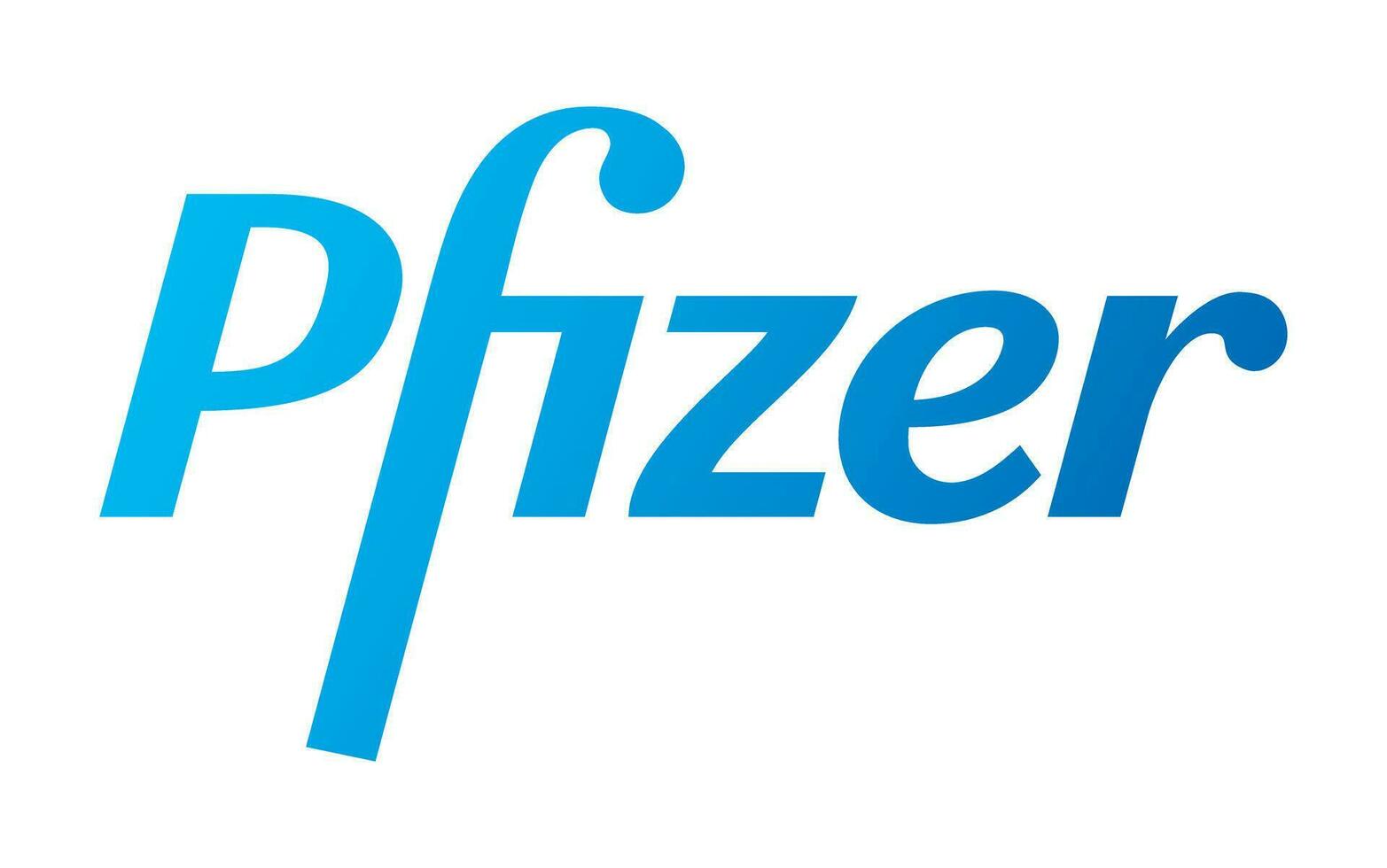Pfizer Vector Logo - Latest Blue Color - American pharmaceutical corporation that research and development vaccines and medical products. Pharmacy laboratory.